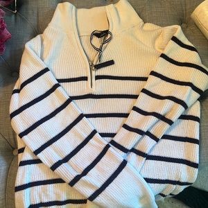 joules striped half zip pullover